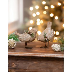 Its Christmas time with this winter bird table decor. Sold each. Buy now online or visit Elkin Lawn and Garden - Christmas Store.